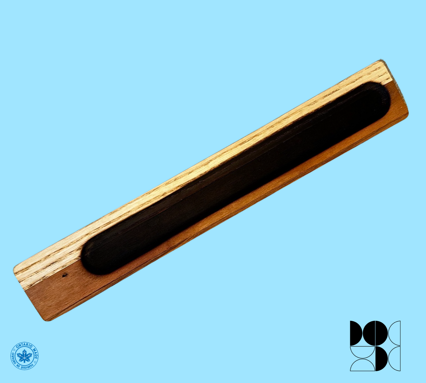 Wood incense holder made from different types of wood in patterns