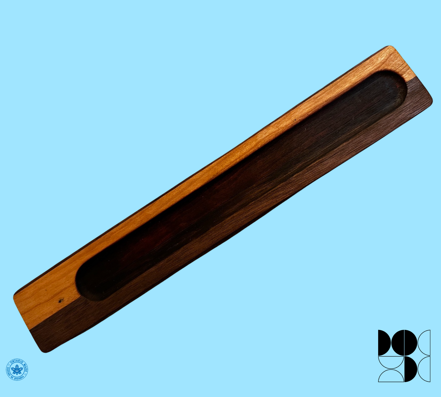 Exotic wood incense holder made from several types of wood