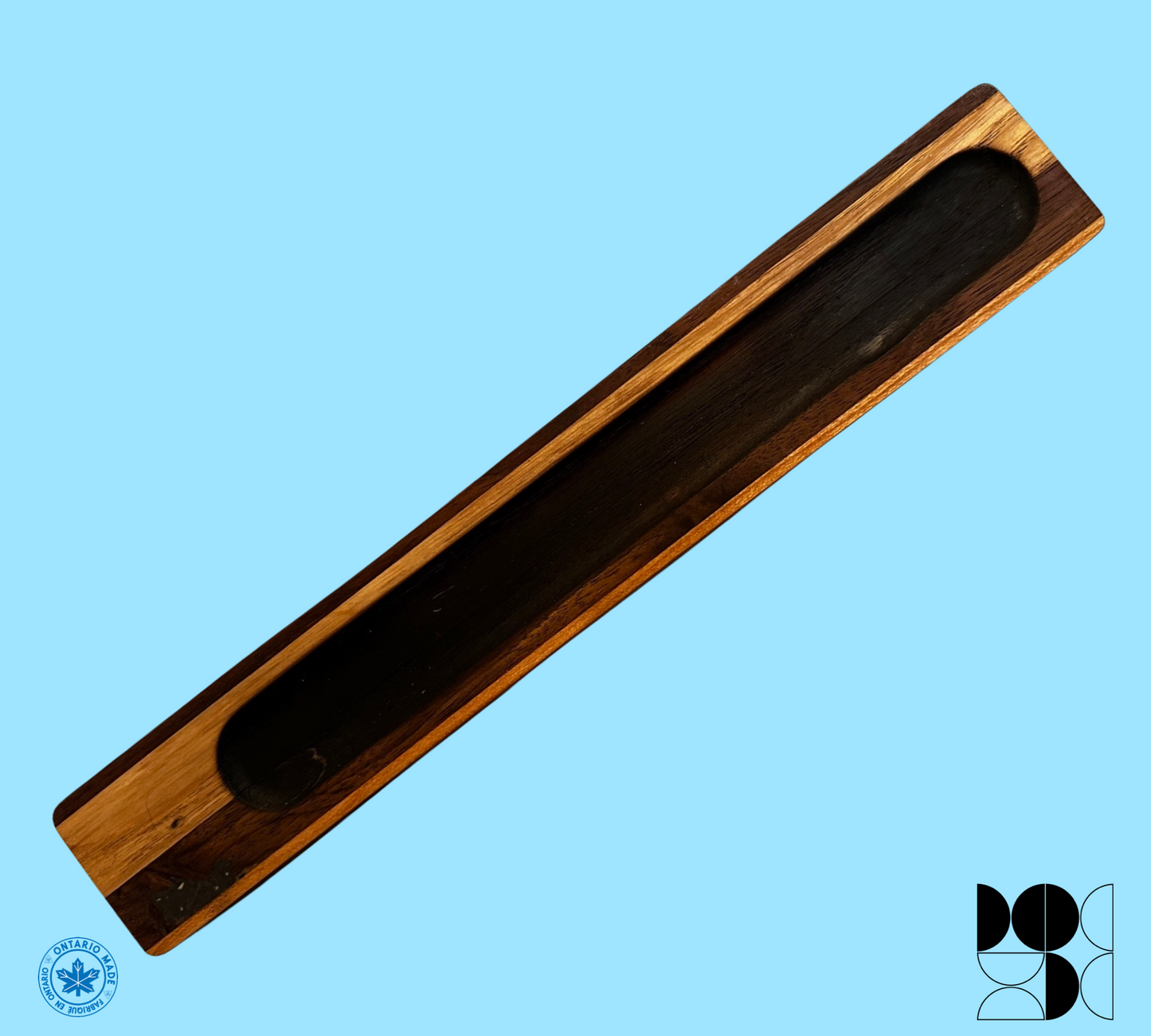 Wood incense holder made from exotic woods in patterns