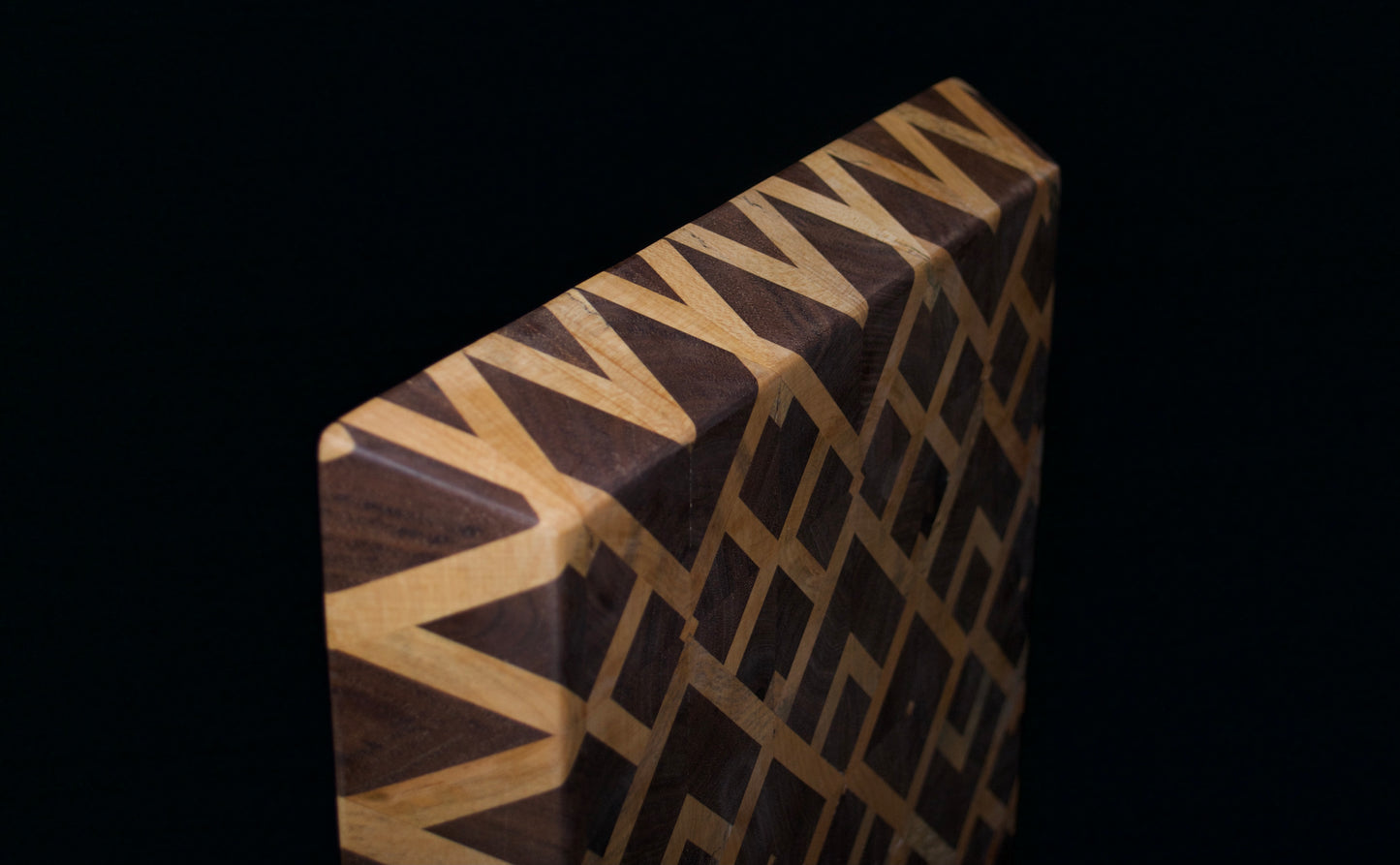 Chamfered Edge Geometric Cutting Board