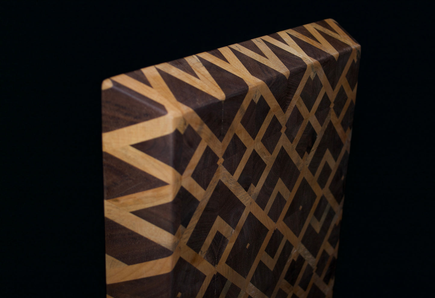 Chamfered Edge Geometric Cutting Board