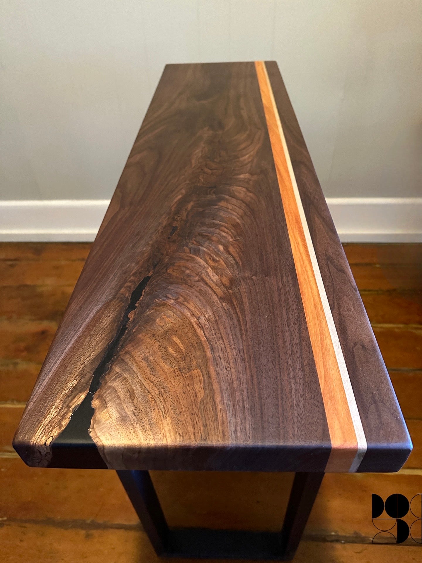 Walnut console table