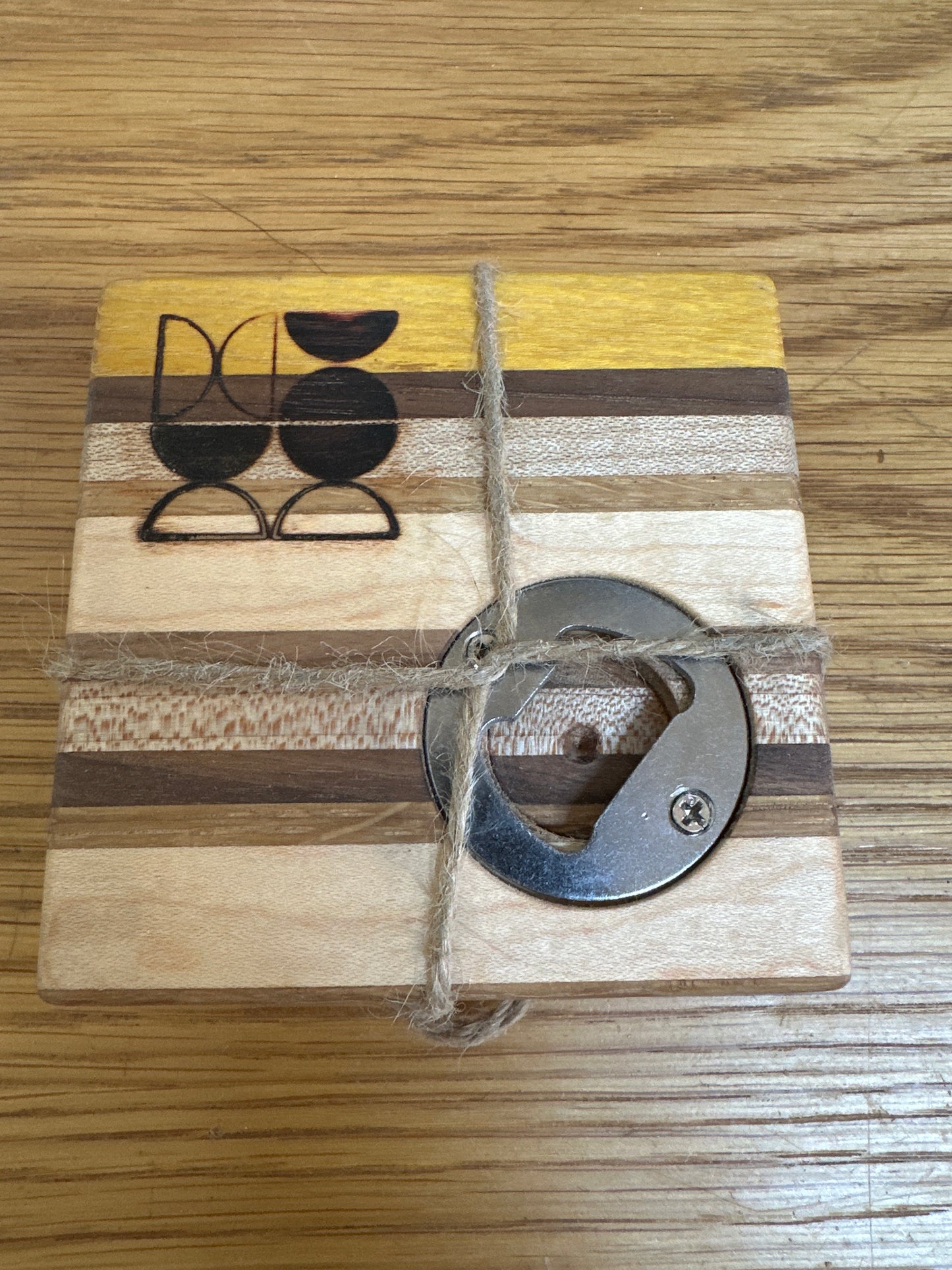 Wood Coasters with Bottle Opener