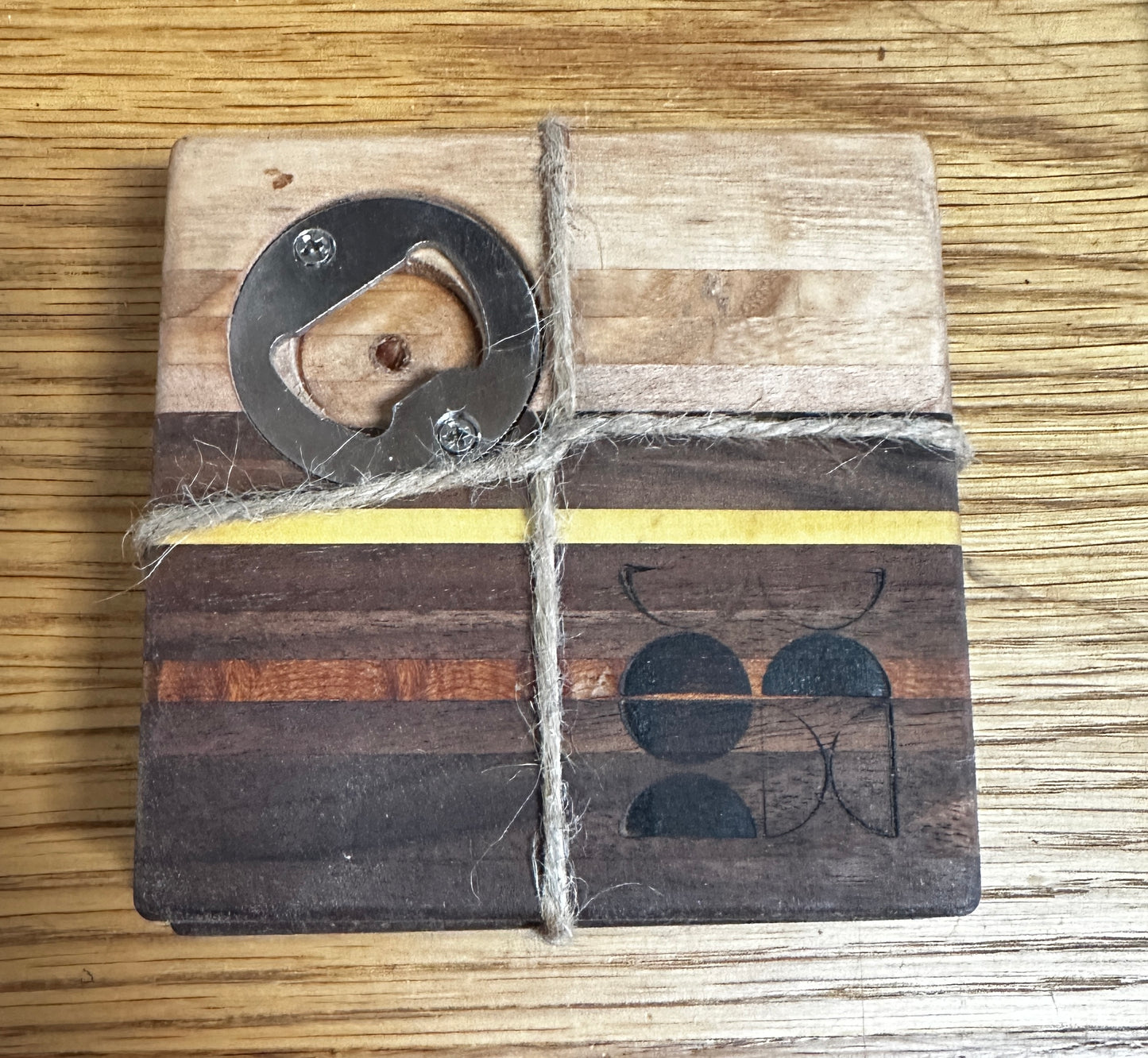 Wood Coasters With Bottle Opener