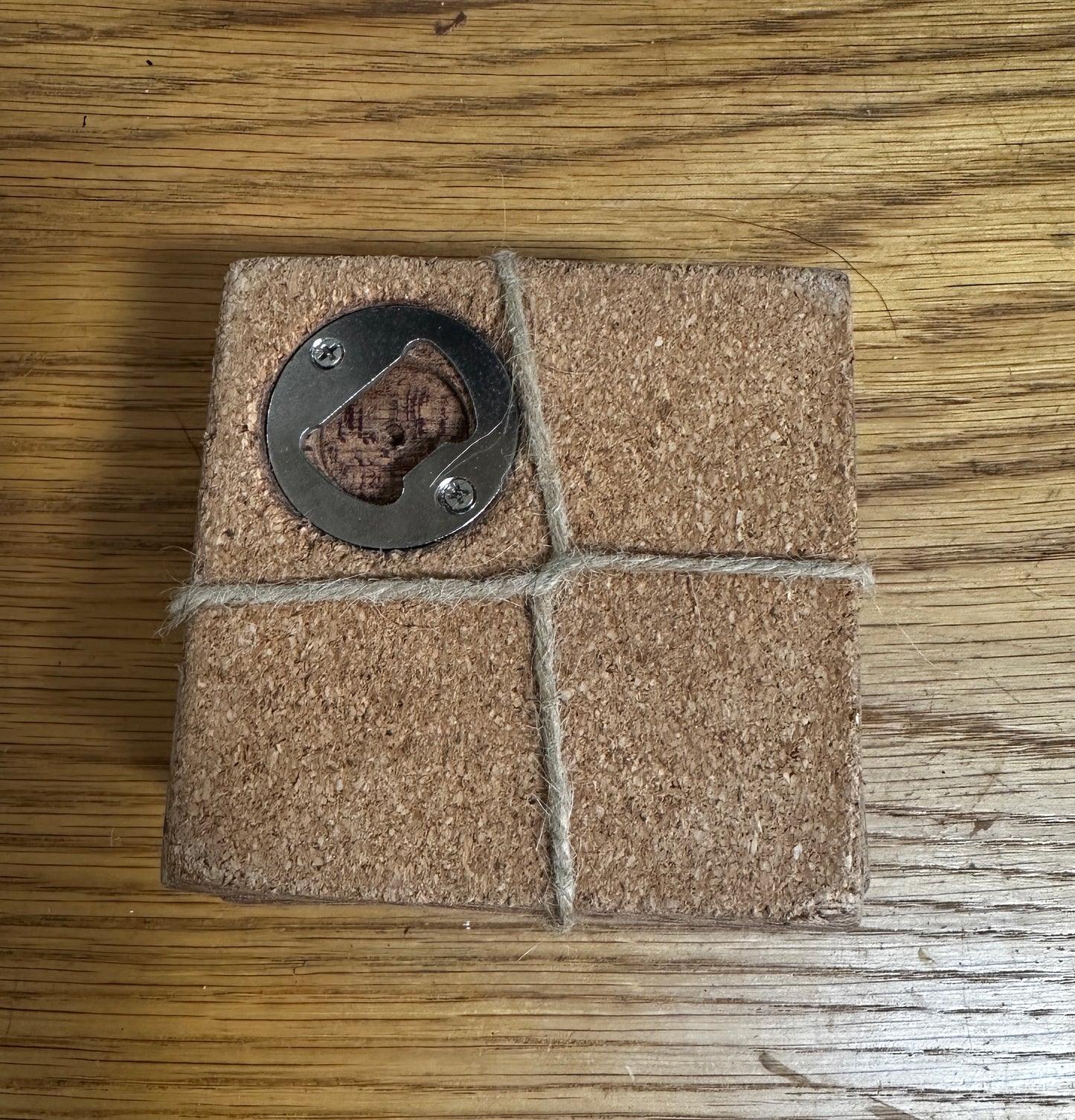 Wood Coasters with Bottle Opener