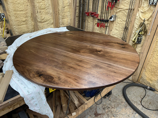 Round Black walnut table top